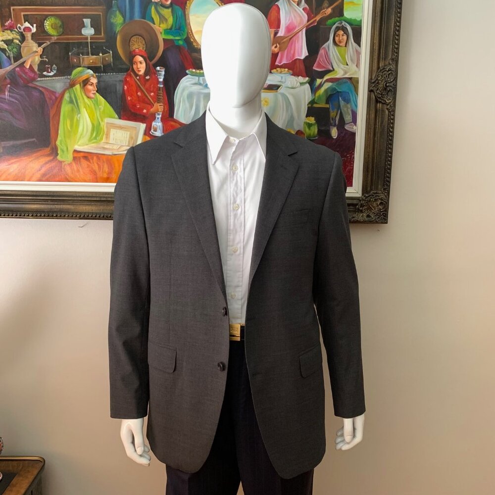 Coppley Wool 2-Button Single Breasted Fully Lined Men’s 46T Gray Blazer Jacket